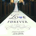 Personalised Wedding Aisle Runner for Ceremony Decor and Wedding Venue Decoration - Custom Printed Aisle Runner (Love Cherish Treasure Wedding) 6 Metres