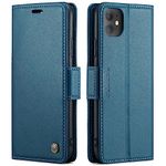 QLTYPRI Wallet Case for iPhone 11, Premium PU Leather Magnetic Flip Folio Case with [RFID Blocking] Credit Card Slots Kickstand Shockproof Protective Phone Case Cover for iPhone 11(6.1 inch) – Blue