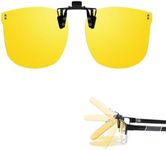 Trysee Clip On Night Nision Glasses for Driving Over Prescription Glasses Flip Up Anti Glare Nighttime Glasses CTS3169