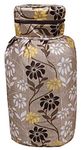 Kuber Industries Polyester Floral Print Zippered Propane Tank Cover/LPG Gas Cylinder Cover (Brown)-KUBMART15487