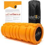 LyfeFocus Premium Trigger Point Foam Roller (Orange) - Multi Pressure Point with 3 Unique Moulds for Muscle Tension - Specialist Approved Sports Massage Roller for Deep Tissue Therapy - With Carry Bag