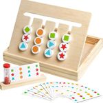 Trinkets & More Montessori Slide Matching Puzzle Game Shape Shuffle for Kids 2-Sided Logic Game for Sorting Colours and Shapes 4+ Years (Box Brain Teaser)