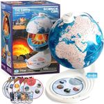 Globe for Children Aged 3-12, 8” Interactive World Globe with Knowledge Mode or QA Mode, Bilingual Learning & Educational Stem Toys Birthday Gift for Boys Girls