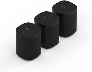 Sonos One Smart Speaker 3-Room Set, Black, Intelligent WiFi Speaker with Alexa Voice Control & AirPlay, Three Multiroom Speakers for Unlimited Music Streaming
