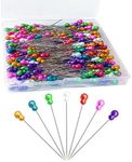 200pcs Sewing Pins, Straight Pins with Gourd Pearlized Head Pin, Long 2.2 Inch Sewing Pins for Fabric, Multicolor Quilting Pins for Crafts Dressmaker DIY Decoration, Stick Pins for Sewing Project