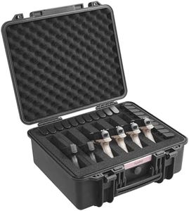 VEVOR Hard Pistol Cases with Pre-cut PU Foam, Waterproof & Dustproof Hard Gun Case for 6 Pistol & 21 Magazine, 19.3×17.1×8.3 in Lockable Pistol Case, Black