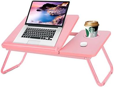 Laptop Desk for Bed Couch, Portable Lap Desk for Laptop, Bed Table for Laptop, Foldable Laptop Stand for Bed, Bed Desk for Laptop and Writing (Candy Pink)