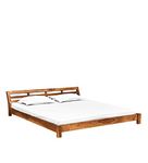 PIPERCRAFTS® Sheesham Solid Wooden King Size Bed in Rustic Teak Finish (Natural Finish_Brown)