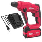 IBELL One Power Series Cordless Rotary Hammer Drill Ch20-10 20V 900Rpm, 0.375 Inches 4Ah Battery & Charger .. (Red)