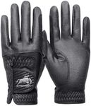 FINGER TEN Horse Riding Gloves Women Premium Pu Leather Equestrian Horseback Comfortable Grip Ladies Girls Glove Lightweight Breathable Touchscreen Stretchable for Outdoor Sport (Black, Small)