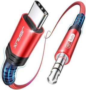 JSAUX USB C to 3.5mm Audio Aux Jack Cable[6.6ft], USB Type C to 3.5mm Headphone Stereo Cord Car Compatible with iPhone 16 Pro Max/15 Pro Max Plus, iPad Pro, Samsung Galaxy S24 S23 Ultra, Pixel-Red