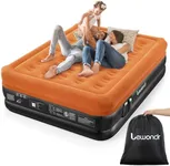 Lewondr Queen Air Mattress with Built in Pump,18" Deluxe Blow Up Mattress Airbed, Comfy Self Inflating Air Mattress, 3Min Fast Inflatable Mattress for Camping, Home, Guests, Travel(661lb MAX), Orange