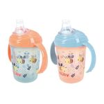 Nuby Polypropylene (PP) Grip N Sip Water Bottle - No Spill Sippy Cup 240ml / 8oz Twin Handle Dishwasher and Microwave Safe Suitable Beaker for 4 Months Plus (Bees, Pack of 2) 048526890408