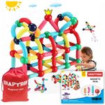 SNAPTRON Magnetic Sticks Blocks for Kids Tiles -64 Pieces Set Gifts for Girls, Boys, Magnetic Blocks for Kid 3+ Years, 4 5 6 7 8 9 10/ Constructing & Learning Builder Educational Kids Magnetic Block