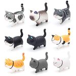 Bemodst Car Cute Cat Ornaments Lovely kitten Car Interior Dashboard Decoration Auto Crafts Mini Animal Creative Gifts For Car Home Desk Docoration (Cool Color)