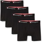 Champion Men's Core x4 Boxer Briefs, Black, M (Pack of 4)