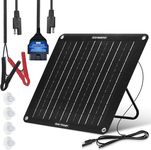 ECO-WORTHY Upgrade 10W Solar Car Battery Trickle Charger & Maintainer, Waterproof 12V Solar Panel OBD2 Charger Kit with Portable Stand for Car, Automotive, Motorcycle, Motorhome, Trailer, Snowmobile