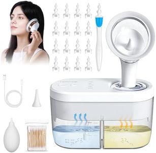 Hommie Ear Wax Removal Kit, Electric Ear Cleaner Irrigation Kit With 4 Pressure Modes Safe and Effective Ear Syringe Kit Includs Cotton Swabs, Ear syringe, 3 Eartips (white) Screw Ear Pick