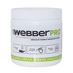 Webber Analgesic Cream with vitamin E, relieves pain, articular pain, stiffness, muscle pain, joints pain, back pain, contusion, sprain, strain, inflammation, sore muscles, menthol, eucalyptol, methyl salicylate, heat sensation, moisturizing (100 G) (450G)