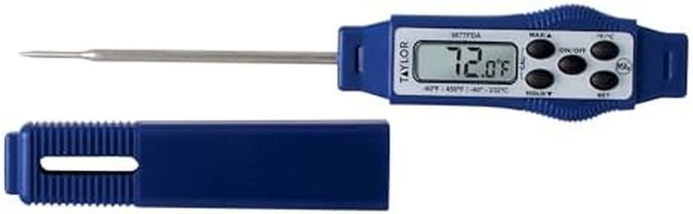 Taylor 9877FDA Compact Waterproof Digital Food Thermometer, 2.81 Inch Stem Length with an FDA Recommended 1.5mm Probe Diameter, NSF, Blue