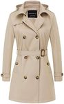 CREATMO US Women's Trench Coat Doub