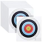 50-Pack Bullseye Large Paper Shooting Range Targets for Pistol Shooting - 17x17 in Bulk Pack for Hunting Accessories, Handguns, Gun Range, Firearms with Colorful Design (10 Rings)