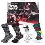 Hyp Star Wars Socks Mens and Womens Socks Featuring Darth Vader | Gift Box, 4 Pack Casual Crew Socks, Star Wars, Large