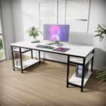 Riyan Luxiwood® Edward Computer Table in Engineering Wood for Home & Office, Simple Style Desk, Scratch Resistance Surface, Easy to Assemble. (White)