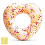 Heart Shape Swimming Pool Ring with Photo Realistic Sprinkle Swim Ring | Gift for Your True Love - Sprinkle Donut Heart Tube