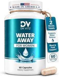 Dr Vitz Water Away for Women – Diuretic Water Pills for Weight Control & Debloating – Natural Bloat Relief with Green Tea, Cranberry & Dandelion – Water Retention Support – 60 Capsules