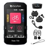 Bryton Rider 750T GPS Bike/Cycling Computer. USA Version. Color Touchscreen, Maps & Navigation, Smart Trainer Workout, Radar Support, 20h Battery. Incl. Device, Sport Mount & SPD/CAD/HR Sensors