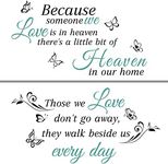 Quotes Saying Wall Decals Because Someone We Love is in Heaven Decal Peel and Stick Lettering Words Wall Stickers Memory Wall Decals Vinyl Inspirational Religious Wall Decal For Home Family Room Decor