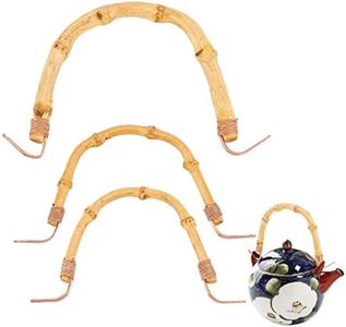 PandaHall 3 tamaños de mango de tetera de repuesto, mango de bambú en forma de U para ollas de té de cerámica, mango ajustable Dobin para ollas de cerámica, tetera japonesa con cable