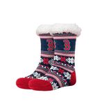 FOCO - Officially Licensed MLB Women's Tall Footy Slipper Socks - One Size Fits Most, Boston Red Sox, One Size