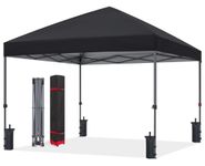 ABCCANOPY 3x3M Pop Up Gazebo Commercial Gazebo With Upgraded Roller Bag, 4 Weight Bags, Stakes and Ropes (Black)