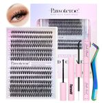 DIY Lash Extension Kit 280pcs Individual Lashes 30D 40D Curl Eyelash Extension Kit Lash Clusters with Lash Bond and Seal and Remover Lash Tweezers for Self Application at Home (30D+40D-9-16MIX-ALL KIT)