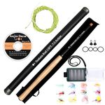 ANGLER DREAM 13FT Tenkara Rod Kit 30T Carbon Fiber Telescopic Fly Fishing Rod Combo with Furled Line Flies