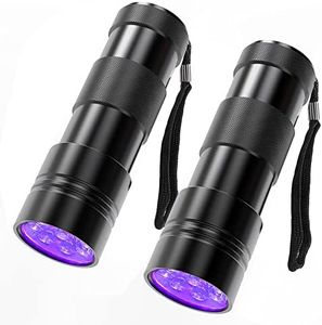 COSOOS 2 Pack UV Flashlight, 12 LED Handheld Blacklight Flashlight 395nm Mini Light Torch Detector for Dog Pet Urine Stains, Bed Bugs and Scorpions. (Batteries not Included)