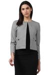 Van Heusen Women's Single Breasted-1 Button Blazer (VWBZCRGP479766_Grey