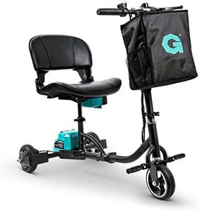 3 Wheel Folding Mobility Scooter Electric Powered Portable Ultra Lightweight Compact Collapsible Design Long Range Travel with Detachable 48V Battery at a Max Load of 275lbs