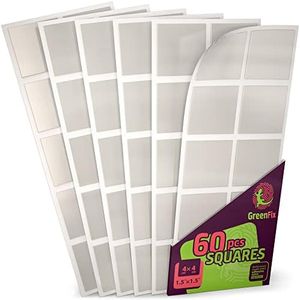 Large Mounting Squares Double Sided 60PCs - Sticky Tack for Wall Hanging Removable - Double Sided Tape Squares Heavy Duty - Picture Hangers Without Nails