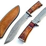 BK-3034 Handmade Damascus Steel 15 Inches Kukri Knife Coloured Bone Handle with Damascus Steel Gurd/Pommel