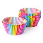 Rainbow Cupcake Liners Muffin Dessert Wrapper Paper Disposable Backing Cup Case for Wedding Birthday Party,100 pcs (Rainbow)