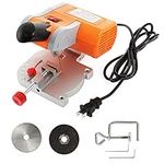 Mini Miter Cut-off Chop Saw 90W Benchtop Miter Saw 0-45° Adjustable, 50mm/16" Blades of Steel and Resin with 1/2inch Cutting Depth,7800rpm Electric Table Saw for Metal Wood Plastic in Hobby Craft