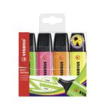 Highlighter - STABILO BOSS ORIGINAL - Pack of 4 - Yellow, Orange, Green, Pink