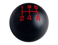 DEWHEL 5 Speed Imprinted Manual Transmission Shift Knob Black 3/8"-16 Threads Weighted Aluminum Compatible with Hurst Chrome Shifter Sticks
