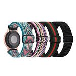 4-Pack Elastic Nylon Straps Compatible with Samsung Galaxy Watch Active 2 Bands 40mm 44mm/ Galaxy Watch 4 Band/Watch 4 Classic Band 42mm 46mm, 20mm Watch Straps for Galaxy Watch 3 Band