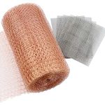 Sopcone Copper Mesh 5In x 20 Feet with 5 Pack Stainless Steel Wire Mesh, Knitted Copper Mesh Copper Blocker for Mouse, Rodent, Snail, Bird, Bat, Squirrel, Snake, Mice, Bug - Plant Protector Mesh