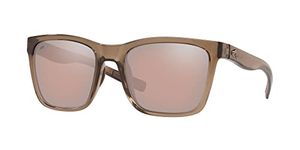 Costa Del Mar Women's Panga Sunglasses, Shiny Taupe Crystal/Copper Silver Mirrored Polarized, 56 mm