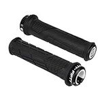 FIFTY-FIFTY Mountain Bike Handlebar Grips, Single Lock-on MTB Grips, Comfortable Bicycle Locking Grips, Non-Slip MTB Handle Grips for All Mountain, Enduro, Downhill (Black)